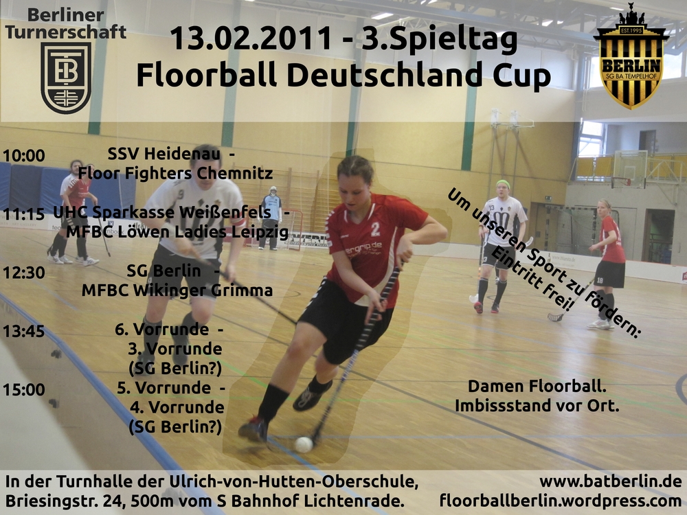 flyer zum 3. spieltag floorball deutschland cup ost